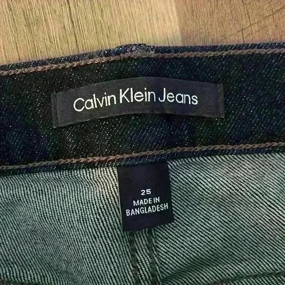 Calvin Klein High Rise Skinny Jeans Button Fly Dark Denim Size 25 - Picture 7 of 8